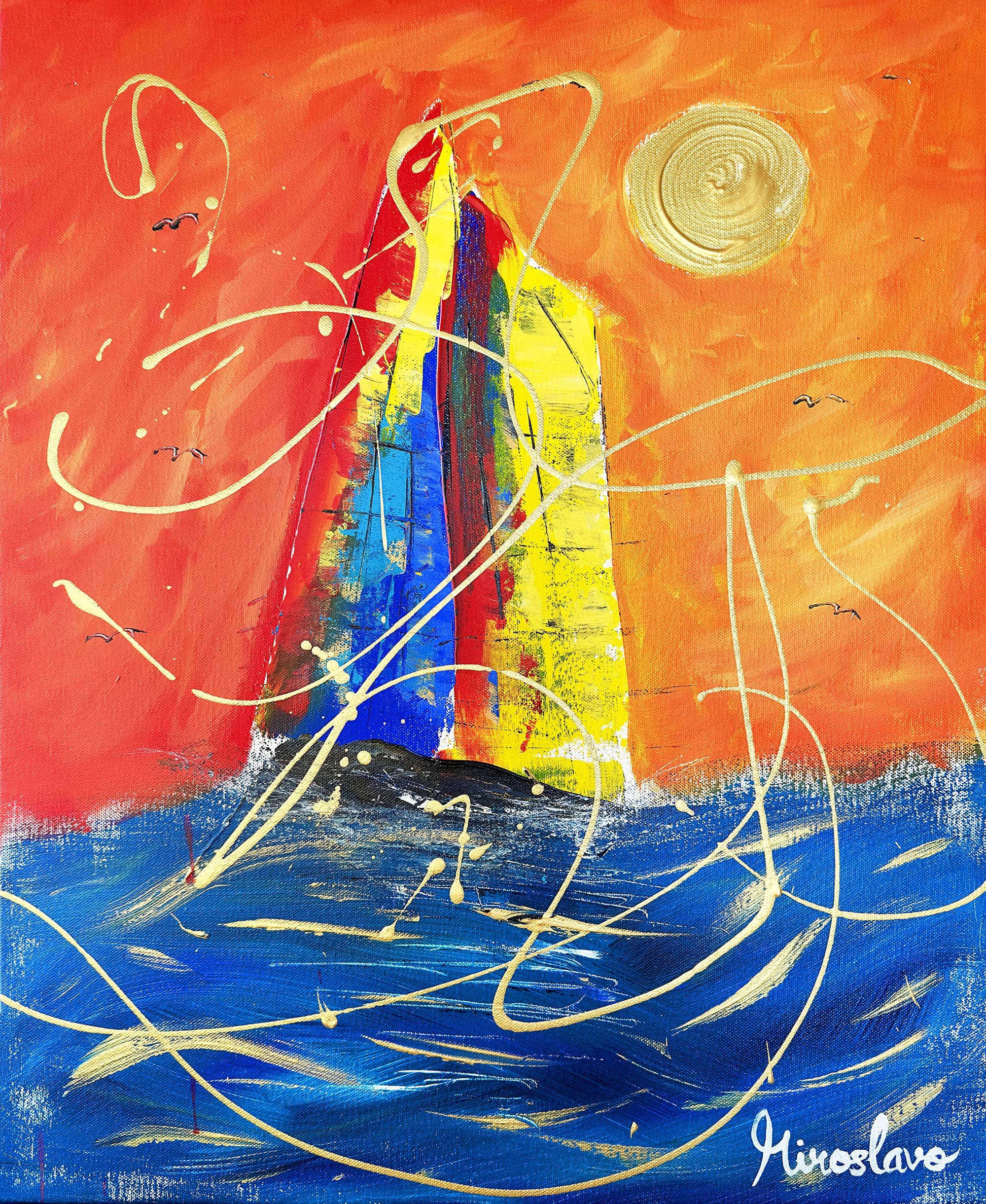 spontanous sailing trip abstract painting miroslavo thumb 1