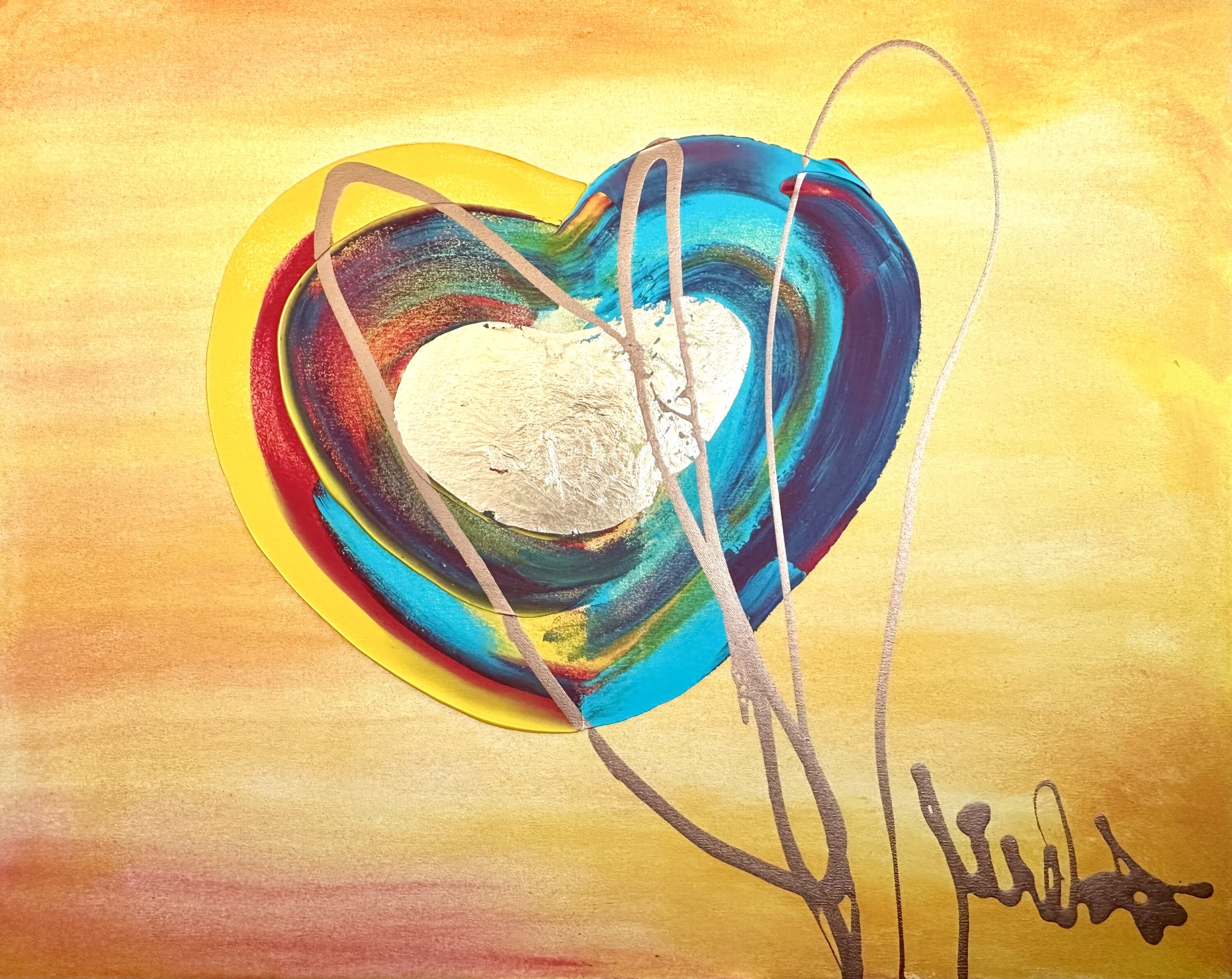Abstraktní obrazy jako odraz vnitřních pocitů a myšlenek 10 One Love Abstract Painting