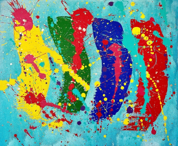 Dances with Chaos Abstract Colourful Painting by Miroslavo